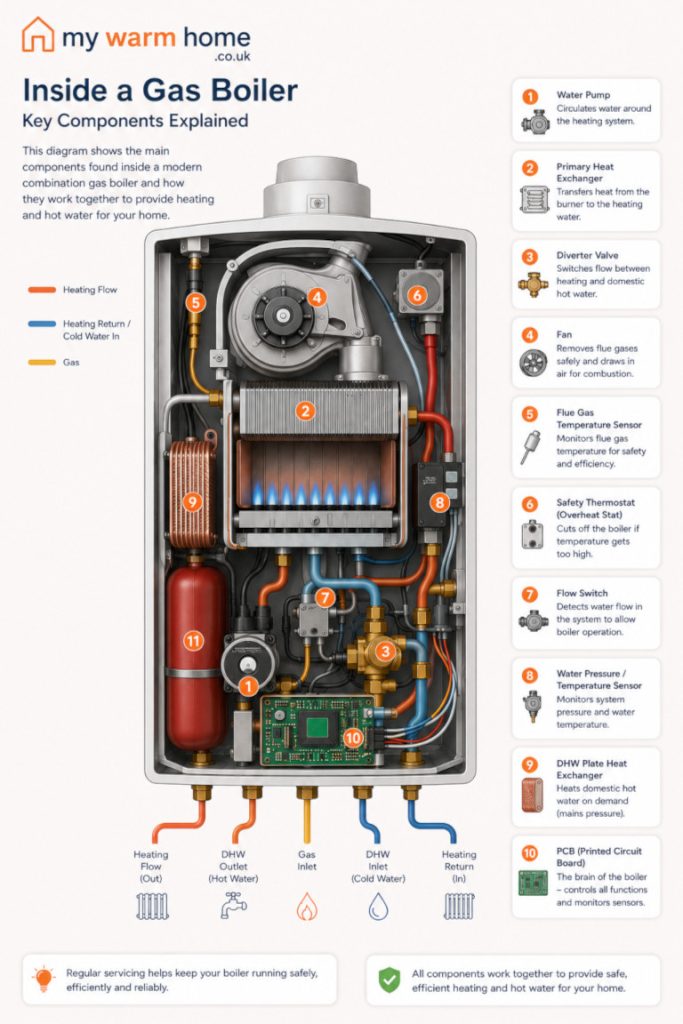 Inside a modern boiler